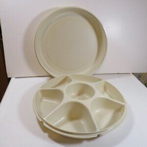 Tupperware Segmented Container Tan with heavy duty top & bottom (tight closure)